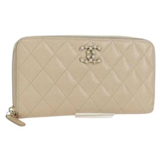Chanel Pre-owned Wallets, female, Beige, Size: ONE SIZE Pre-owned Long Wallet