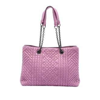 Bottega Veneta Pre-owned Tote Bags, female, Pink, Size: ONE SIZE Pre-owned Woven Quilted Nappa Tote