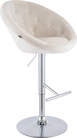 Clp Taburete De Bar London De Terciopelo Crema Cromado