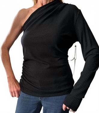Fifteen Twenty Aaliyah One Shoulder Top In Black