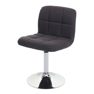 Hhg Silla De Comedor Giratoria En Tela Gris Oscuro Patas Cromadas 040002299