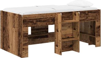 vidaXL Marco De Cama Alta Para Ni&ntilde;os Madera Envejecida 80 X 160 Cm Vidaxl
