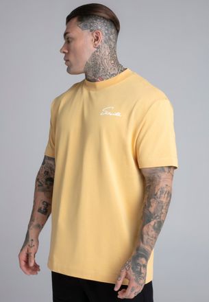 Siksilk Camiseta con gui&oacute;n amarilla para hombre SikSilk L