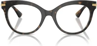 Dolce & Gabbana 52mm Butterfly Optical Glasses in White/gold/havana at Nordstrom