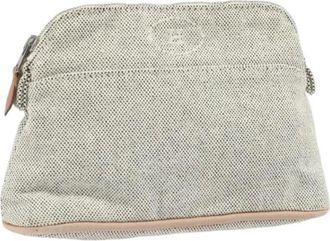 Herm&egrave;s Pre-owned Clutches, female, Gray, Size: ONE SIZE Pre-owned Canvas Pouch