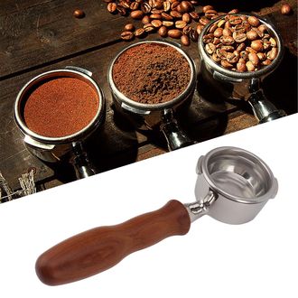 Infinite Portafiltro Per Macchina Da Caff&egrave; Gaggiabase In Legno Massello Senza Fondo Da 58 Mm Con Due Alette, Design Rosso Acido