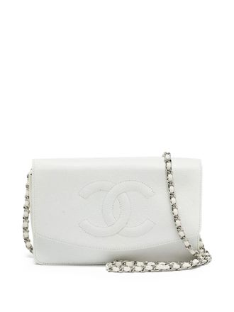 Chanel Interlocking CC-logo wallet on chain - White