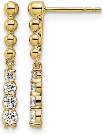 Diamond2Deal 14k Yellow Gold 1/3 Round Ct Lab Grown Diamond Drop Dangle Earrings