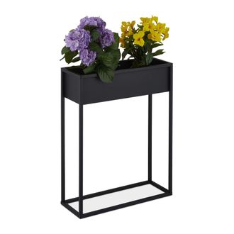 Relaxdays Relaxdays - Jardinera Metal, 70 X 55 X 20 Cm, Bancal Alto Plantas, Sal&oacute;n Y Cocina, Soporte Macetas Rectangular, Negro