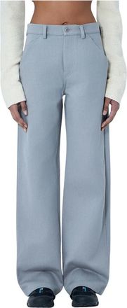 Rier Wide-Leg Tailored Broeken - Dames - Wijde Broeken - Grijs - M - Katoen - Broeken