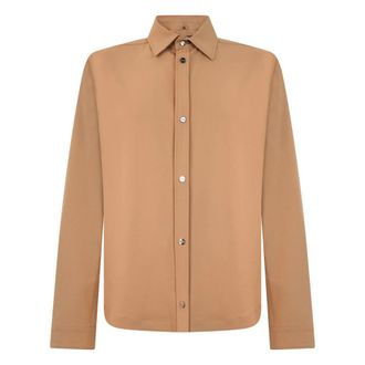 Herno Overhemden, Heren, Beige, L, Wol, Klassiek overhemd met kraag