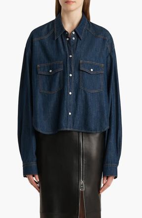 Khaite Grenon Chambray Western Shirt in Benson at Nordstrom, Size X-Large