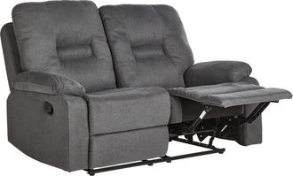 Beliani Beliani - Modern Fabric Recliner Sofa Manual Reclining Padded 2 Seater Grey Bergen ii
