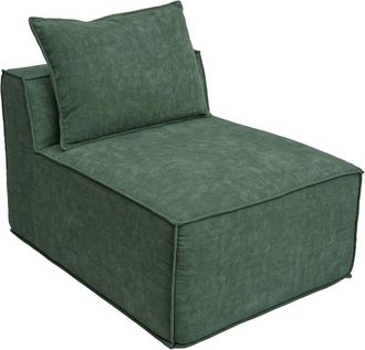 Hhg [nunca Usado] Sill&oacute;n/accesorios Para Sof&aacute; Hhg-398, Sill&oacute;n Lounge Sill&oacute;n Tapizado Parte Central, Tela/tejido (300 G/m&sup2;) 63 X 75 X 97 Cm, Verde
