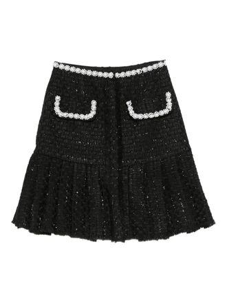 Miau by Clara Rotescu Noah beaded pocket mini skirt - Black