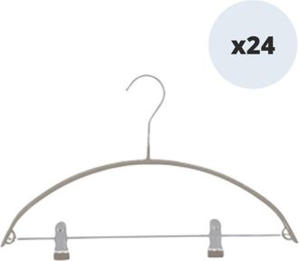 MSV Juego De 24 Perchas De Acero Plastificado Antideslizante Con Clips Msv