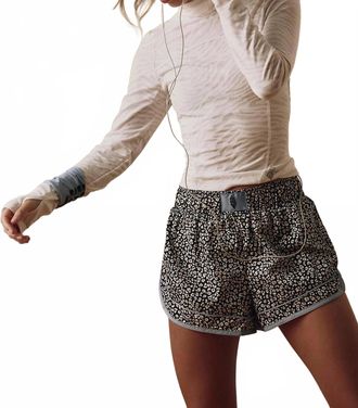 Free People Movement Acclimate Jacquard Turtleneck Top In White Animal Combo