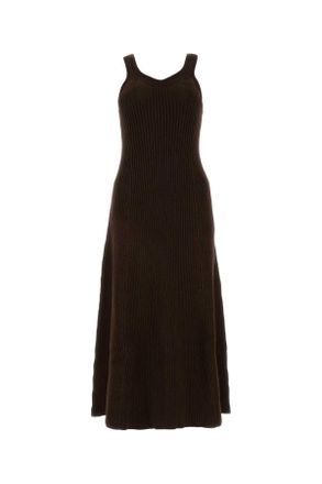 Jil Sander Chocolate Cotton Blend Dress