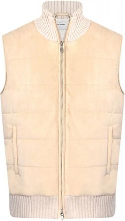 Gran Sasso Alcantara Eco-Padded Vest - Heren - Bodywarmers - Beige - XL - Wol - Jassen