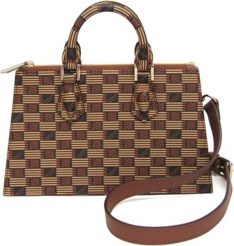 Moreau yellow Coated Canvas Leather Handbag Shoulder Bag (Pre-Owned)