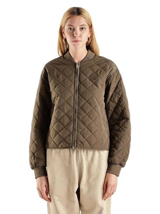 Calvin Klein Womens Lightweight Quilted Bomber Jacket, Green (Tarmac), L