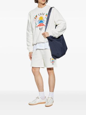 Casablanca Mens Casa Way Mountain Sweatshirt - Ivory Cotton - Size Large