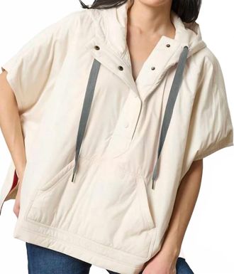 Lilla P Hooded Poncho In White