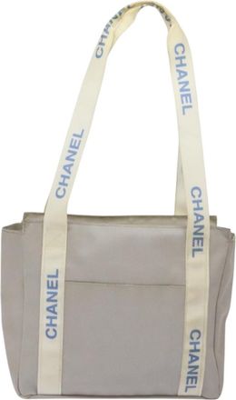 Chanel Grey Canvas Tote Bag (Pre-Owned)