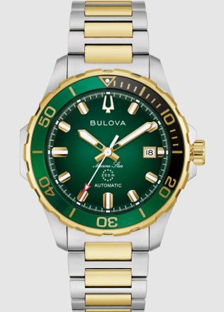 Bulova Marine Star Automatic Green Dial Mens Watch 98B467