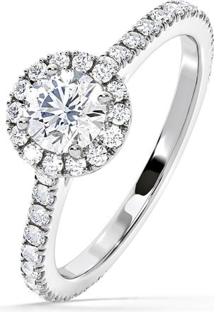 The Diamond Store Reina GIA Diamond Halo Engagement Ring in Platinum 1.40ct G/VS1