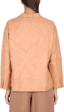 Alysi Cotton-Linen Ajour&eacute; Jacket - Brown