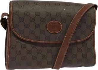 Gucci Pre-owned Canvas gucci-bags - Dames - Vintage Schoudertas - Bruin - ONE Size - Vintage