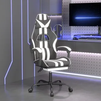 vidaXL Sedia Da Gaming Con Poggiapiedi Nero E Bianco In Similpelle Vidaxl