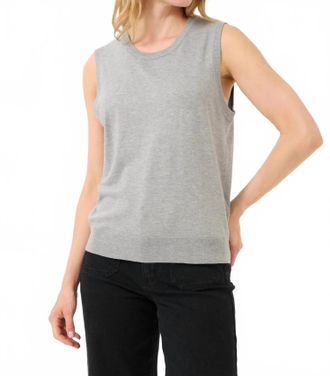 Kaffe Kalizza Round Neck Sleeveless Pullover In Grey Melange