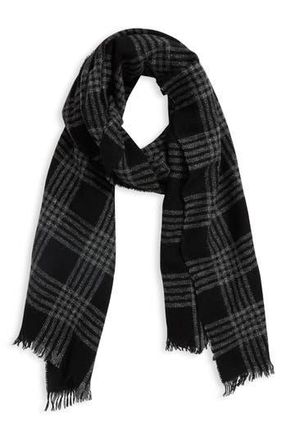 Vince Plaid Cashmere Scarf in Black Grey at Nordstrom Rack