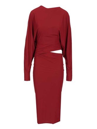Amazuìn Midi Dress Karen Abiti Bordeaux-Donna