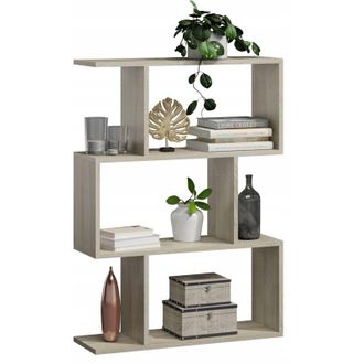 OEM Libreria Bask 3, Rovere Sonoma, In Piedi, Divisorio Per Soggiorno, Ufficio, Camera Da Letto, Mk