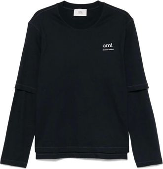 Ami T-shirt con logo - Blu