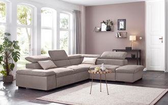 HOME AFFAIRE Ecksofa »Alberto L-Form« mit Kopfteilverstellung, wahlweise mit Bettfunktion
