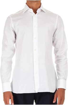 Ermenegildo Zegna Witte Katoenen Overhemd Trofeo Finish - Heren - Zakelijke Overhemden - Wit - 4XL - Katoen - Overhemden