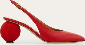Ferragamo Donna Slingback tacco a sfera Rosso Taglia 35.5