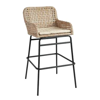 Ballard Designs Bailey Woven Barstool Washed Gray - Ballard Designs