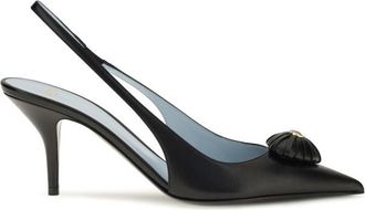 Valentino Garavani Black Slingback Leather Pumps