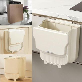 OEM Papelera Plegable Con Tapa Para Cocina, Camping Y Ba&ntilde;o - Papelera De Pared Para El Hogar, El Coche Y La Oficina