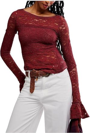 Free People Lace Layering Long Sleeve Womens Clothing Cabrenet : LG (Womens 12-14), Cotton/Elastane/Nylon