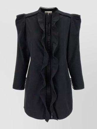 Isabel Marant chantal dress button detail puff sleeves ruffles