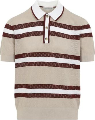 Dries Van Noten Truien & Vesten, Heren, Beige, M, Polyester, Mercy Stripe MK Polo