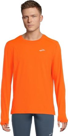 Brooks Atmosphere Long Sleeve 3.0 Mens T Shirt Shocking Orange : MD, Polyester/Spandex