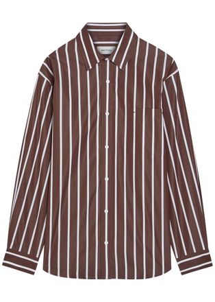 Matteau Striped Cotton-poplin Shirt - Brown - 3 (UK 10 / M)