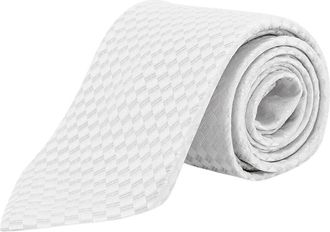 Tom Ford Zijden stropdas met geometrisch patroon - Heren - Stropdassen - Wit - ONE Size - Accessoires